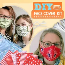 Face Cover Material DIY Self-Made Face Cover Material Set DIY Fabric Face Cover Different Pattern Artistic fabric Elastic Band cover her face