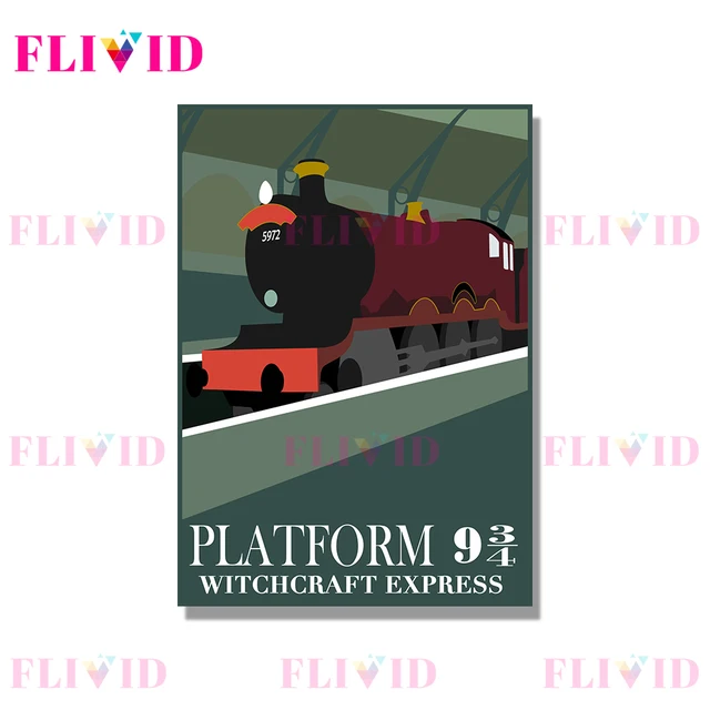 Famous Movie Witchcraft School Cartoon Scenery Nordic Poster Wall Art Canvas Painting Wall Pictures For Living Room Unframed Q