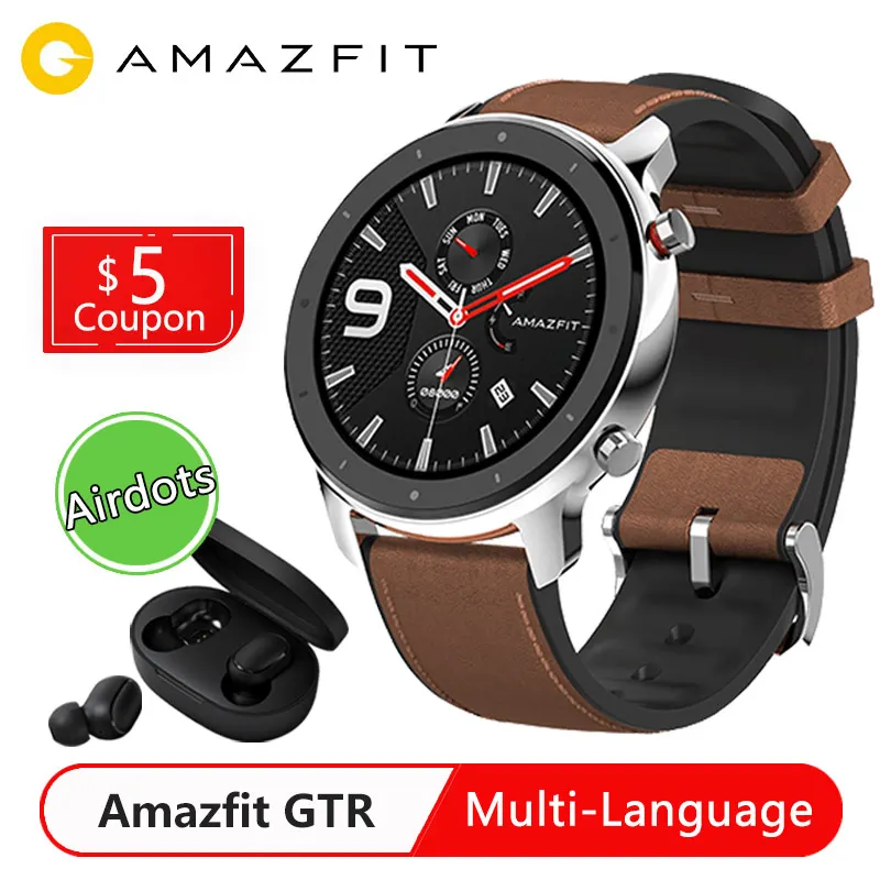 Глобальная Версия смарт часов Huami Amazfit GTR 47 мм 12 спортивных с пульсометром и