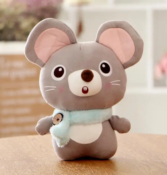 scarf mouse Игрушек! Милые плюшевые игрушки мультфильм одежда шарф мышь девочка кролик мягкая кукла День рождения Рождественский подарок 1 шт - Цвет: scarf mouse