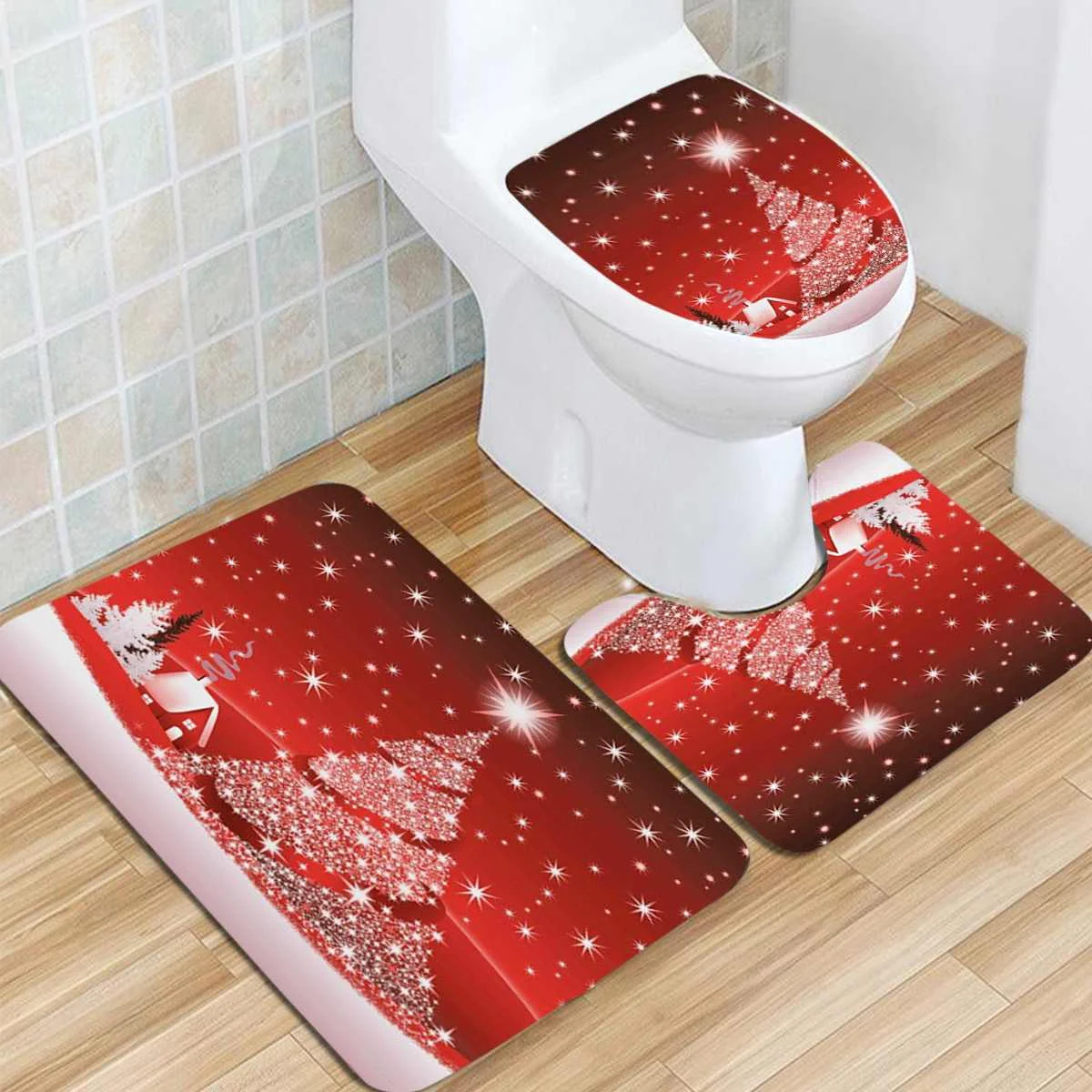 Рождественский Санта-Клаус с рисунком 180x180 см занавеска для душа пьедестал ковер крышка унитаза коврик нескользящий коврик для ванной комплект ванной комнаты