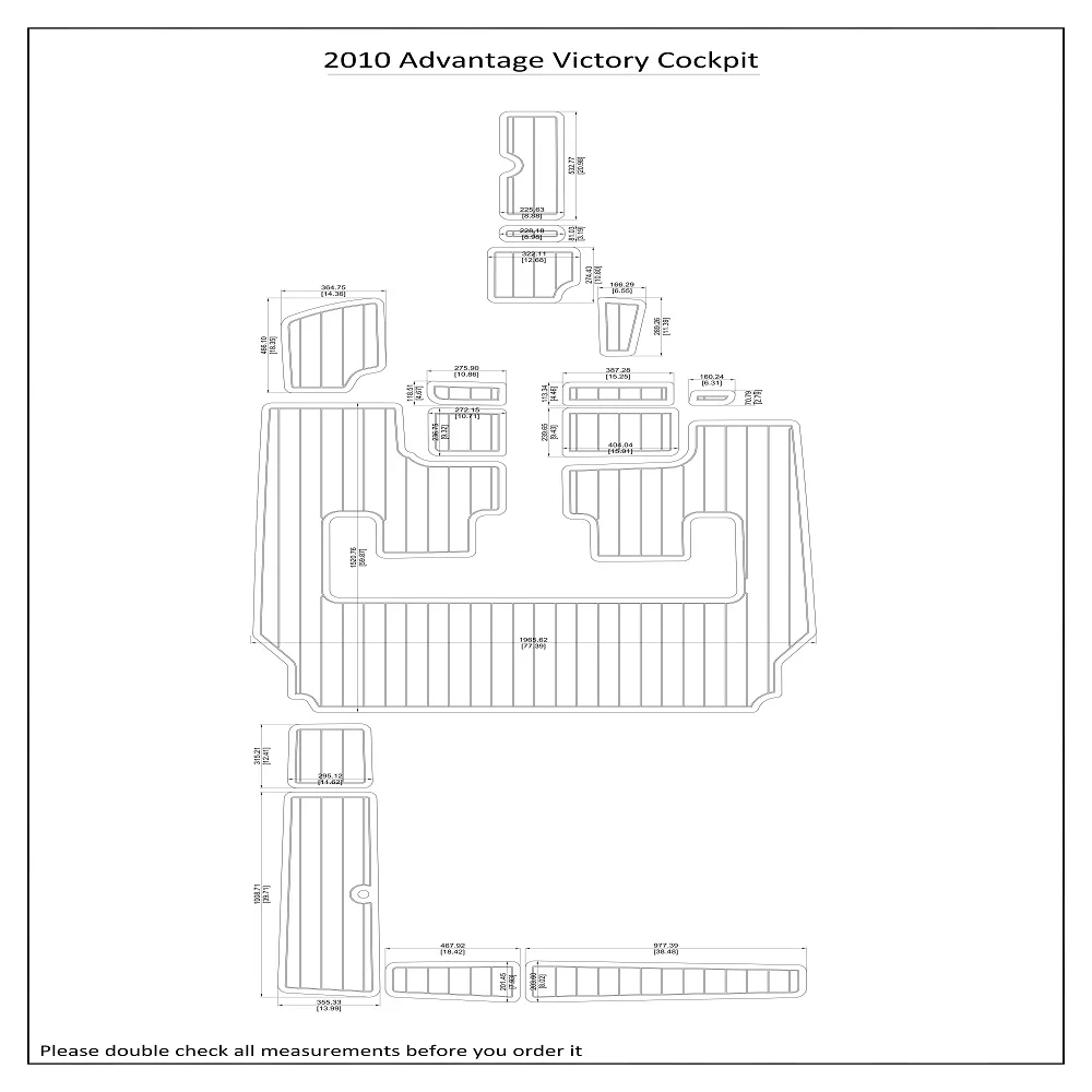 

2010 Advantage Victory Cockpit Boat EVA Faux Foam Teak Deck Floor Pad