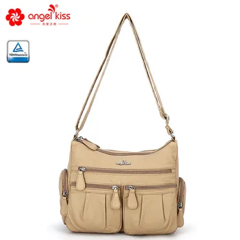 

Women Soft Barrel Shoulder Bag Waterproof Nylon Handbag Fashion Satchel Big-capacity Luggage Bag Pillow Bag
