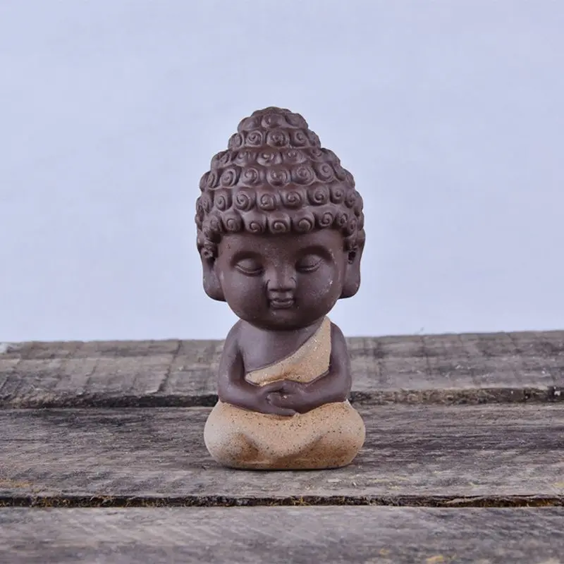 4 traditional cute little Buddha statues, Indian mandala sculpture tea pets C63B