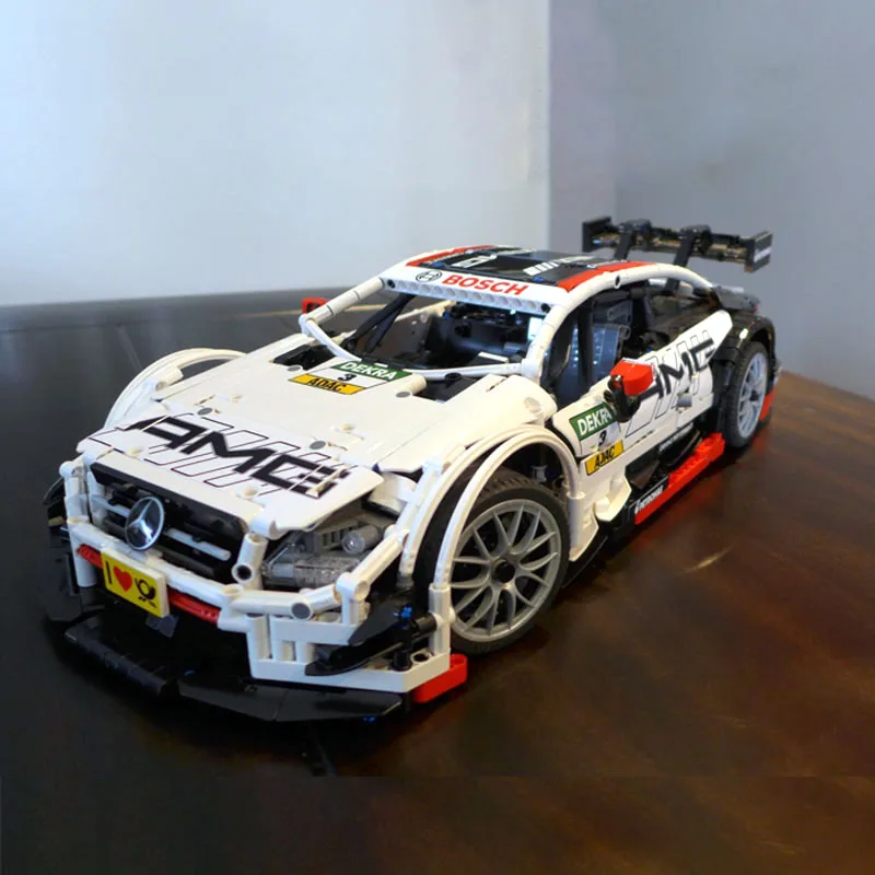 Technic C63 спортивный автомобиль MOC-6687 светодиодный Радиоуправляемый двигатель мощный автомобиль подходит MOC строительный блок кирпичи модели автомобилей детские игрушки подарки