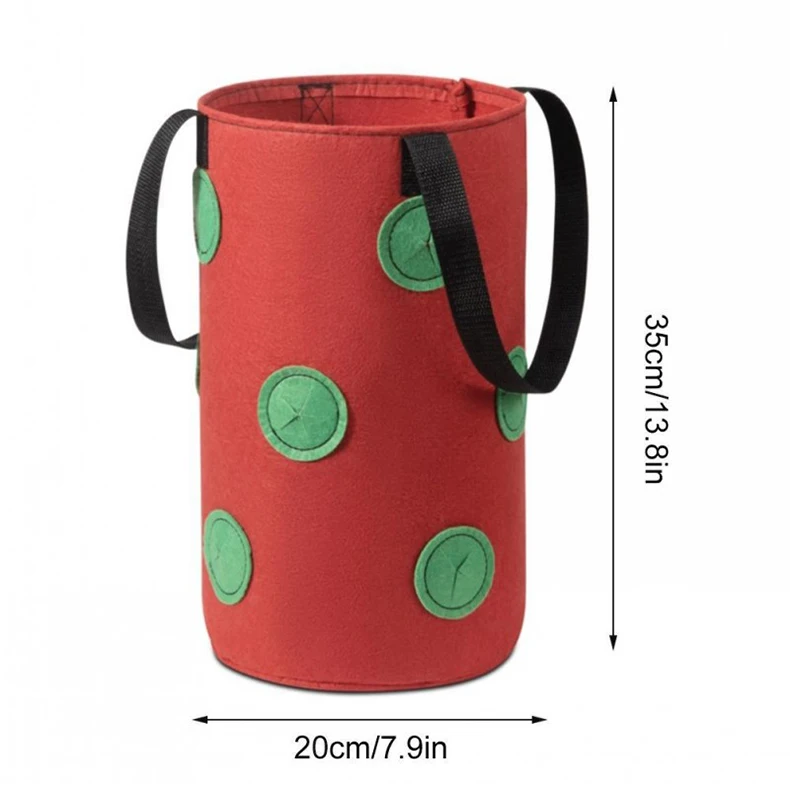 3 Pcs 3 Gallon Hanging Strawberry Planter Breathable Felt Material Tomato Grow Bag Garden Upside-Down Vegetable Planting Bags