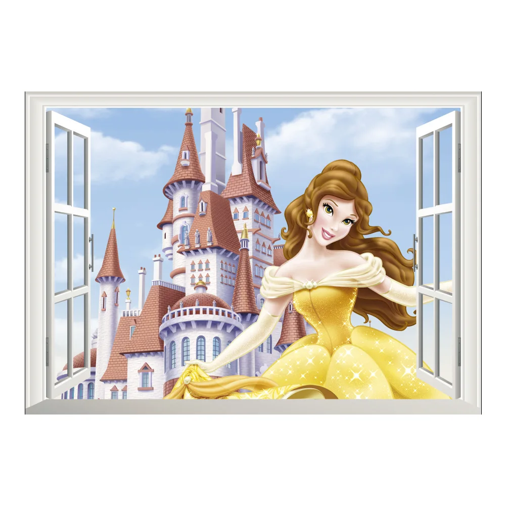 D007 disney Принцесса Коллекция, Наклейки на стены Детская комната Декоративные наклейки для детского сада наклейки на стену с мотивами из мультфильмов окно стены Sti
