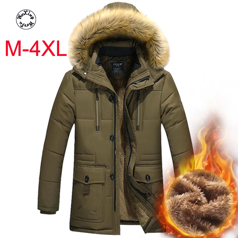 

Woxingwosu men's parkas cotton coat Europe and the United States type coat cotton-padded jacket big yards