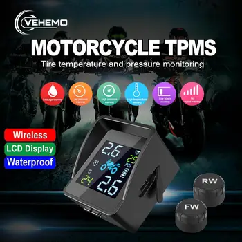 

Tire Pressure Monitoring Solar Energy TPMS Tire Pressure Alarm Motorbike Wireless 2PCS Sensor Explosion Proof