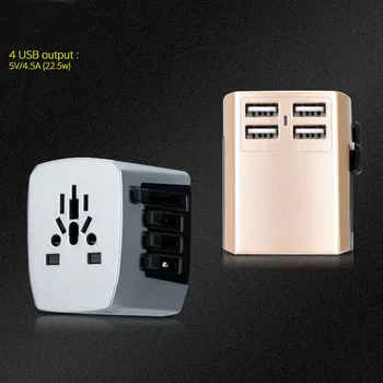 

Electric Plug power Socket Adapter International travel adapter Universal Travel Socket 4 USB Power Charger Converter EU/UK/US