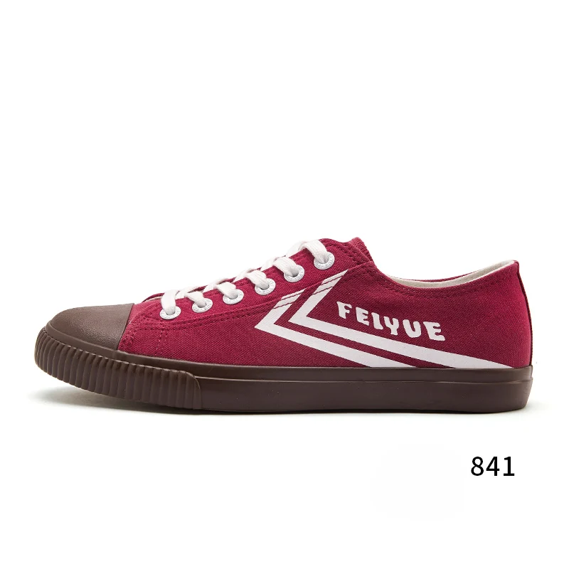 Feiyue/839 г.; парусиновая обувь; сезон весна-осень; новая обувь в стиле ретро; Вулканизированная обувь; повседневные женские кроссовки; 3 цвета; трендовая женская обувь на плоской подошве с низким верхом - Цвет: Розово-красный