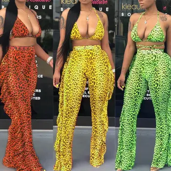 

Women Summer SexY Harem Pants Boho Hippie Wide Leg Gypsy Palazzo Pants Ladies High Waist Leopard Casual Trousers