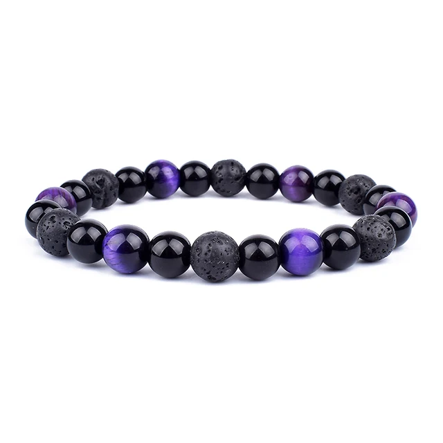 New Magnetic Hematite Bracelets Men Tiger Eye Stone Bead Couple Bracelets for Women Health Care Magnet Help Weight Loss Jewelry 22