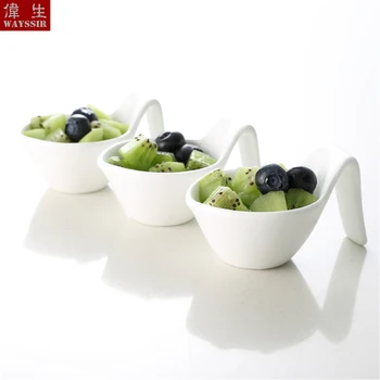 

Handle Spoon Snack Bowl High Quality Super White Porcelain Hotel Restaurant Breakfast Buffet Food Ceramics Dish Sauce Tableware