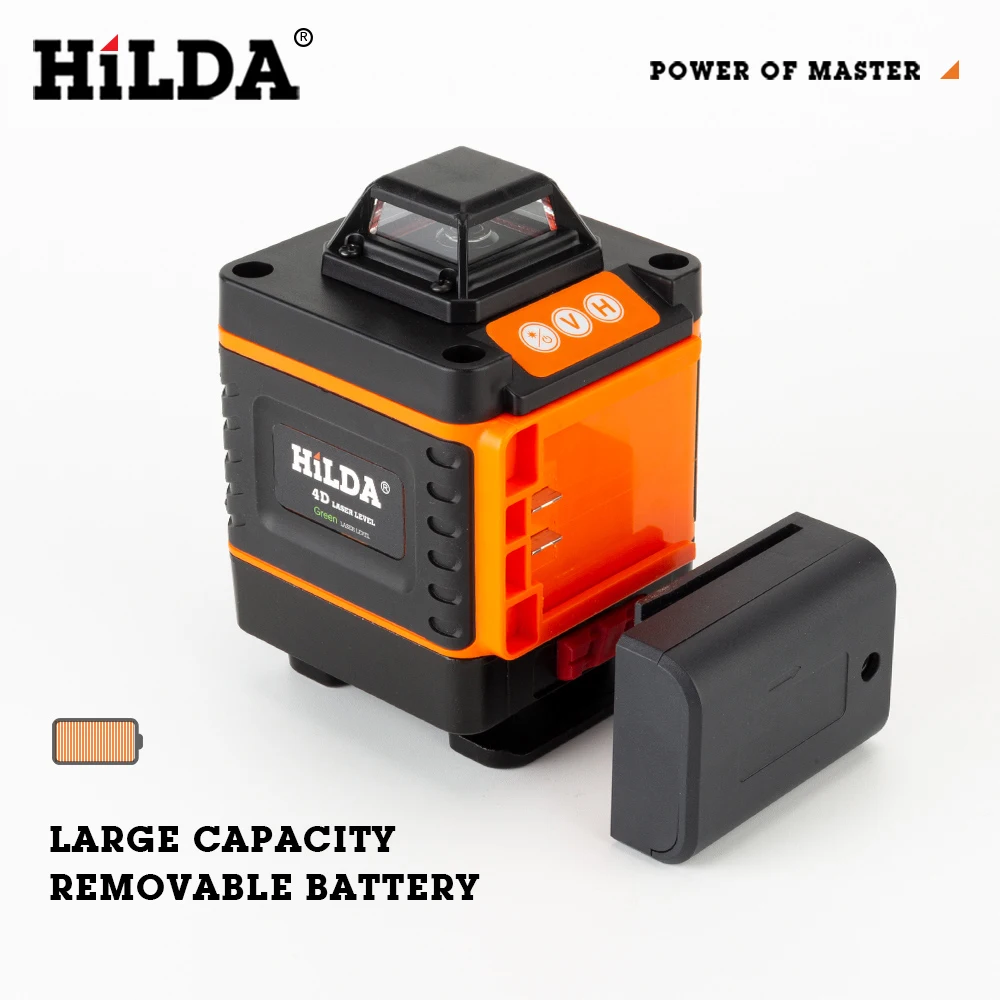 Laser Level HILDA 4D Laser Level cross line Green laser level self-leveling multipurpose level laser horizon vertical measure