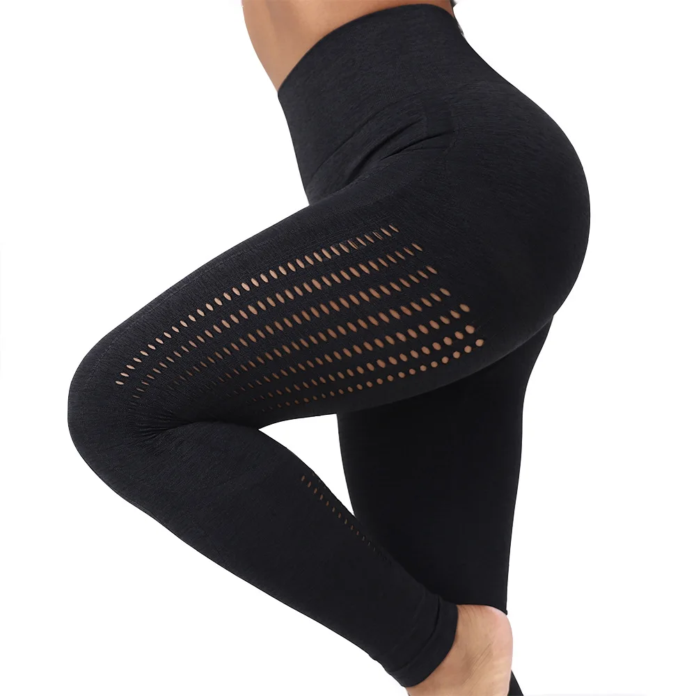 

2019 New Brand Women High Waist Push Up Leggings Hollow Fitness Leggins Workout Legging For Women Casual Jeggings 5Color
