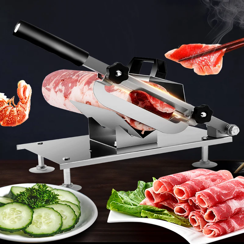 Бытовая машина для резки мяса ягненка с двумя концами лезвие из нержавеющей стали замороженное мясо слайсер машина для резки