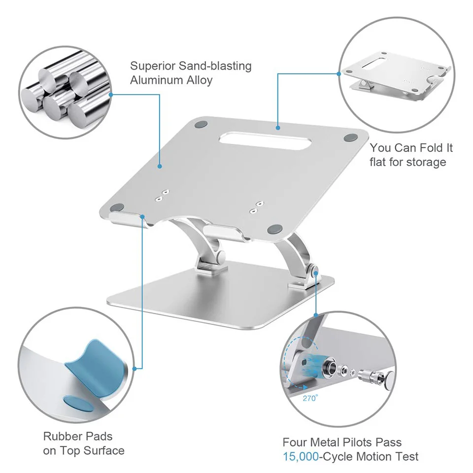 Портативная Алюминиевая Подставка для ноутбука, регулируемая Многофункциональная подставка для планшетов, книг, ноутбуков, охлаждающая подставка для MacBook Air Pro 11-17 дюймов