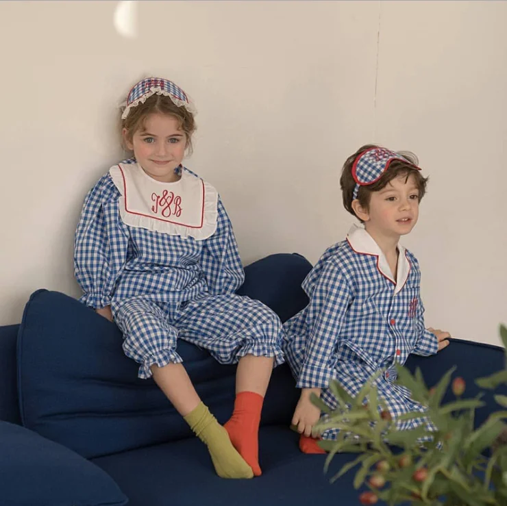 adonna nightgowns	 Kids Letters Embroidered Pajama Sets With Blindfold.Vintage Toddler Kid Sleepwear Pyjamas Set For Girls Boys.Children’s Clothing ladies pajama sets	