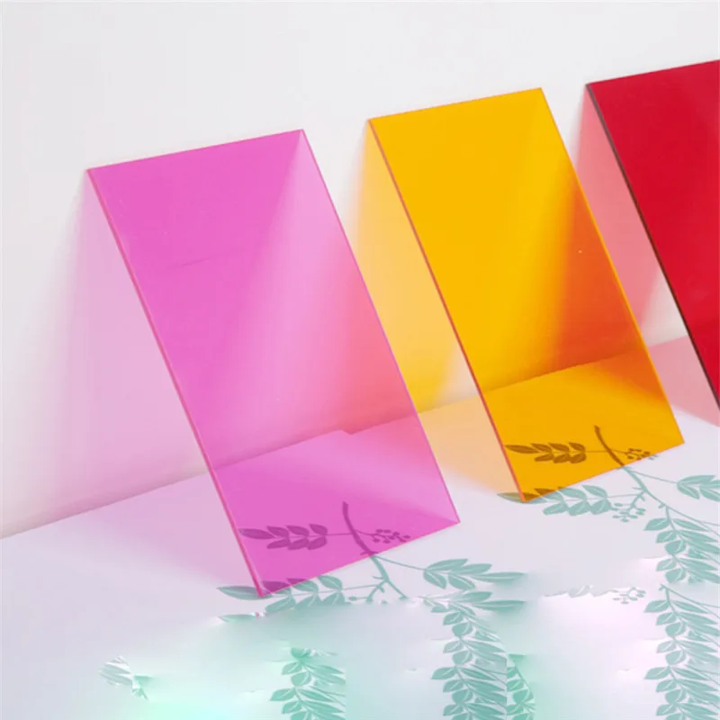

200X200MM Color Transparent Acrylic Colored Plexiglass Acrylic Sheet Plastic Sheet Red Yellow Blue For Advertising Production