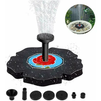 

Landscape Outdoor Garden Pool Water Pond Solar Fountain Free Standing Bird Bath Decoration Home With Nozzles Floating Pump Patio
