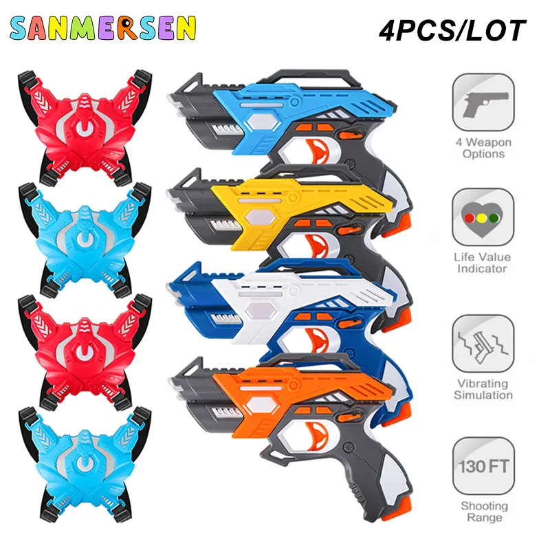 Infrared Laser Tag Electric Light Toy Guns Blaster Laser Battle Set Interaction Gun Game for Kids Multiplayer Outdoor Sports Toy