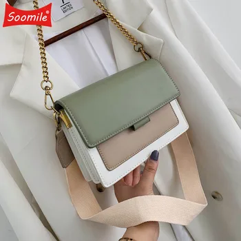 

Mini PU Leather Crossbody Bags For Women 2020 Green Chain Shoulder Messenger Bag Lady Travel Purses and Handbag Cross Body Bag