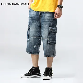 

Xx874 Elastic Force Overalls Male Elastic Waist Cowboy Shorts Male Super Big Size Shorts Breeches S-4xl