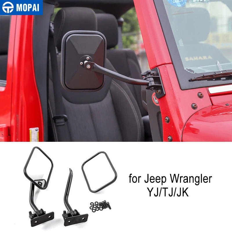 MOPAI зеркальная Крышка для Wrangler 1987- Автомобильное зеркало заднего вида Зеркало для слепого пятна, аксессуары для Jeep Wrangler YJ TJ JK JL 2007 - Цвет: B YJ TJ JK