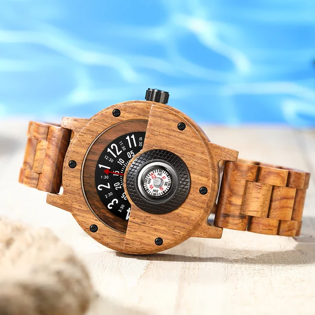 Oakland Raiders Wooden Wristwatch  Black Walnut Wood Chronograph Watch -  Free Custom Engraving - Engraved in Nature – Engraved In Nature