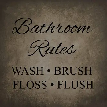 

Bathroom Rules Wash Brush Floss Flush Funny Home Novelty Metal Sign 8" X 12" inch