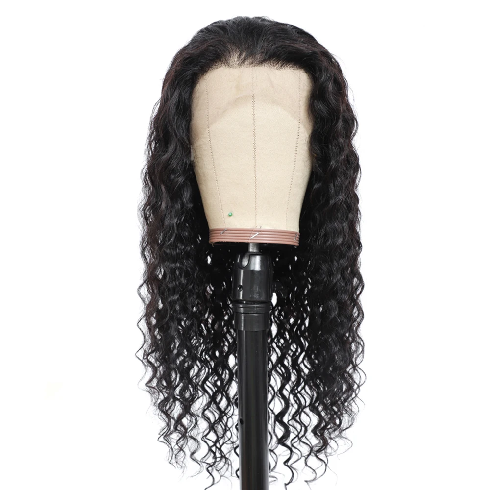 Water Wave Lace Closure Human Hair Wigs 24 26Inch Brazilian Curly Lace Wig 4x4Lace Closure Wig pineapple wave 180% density