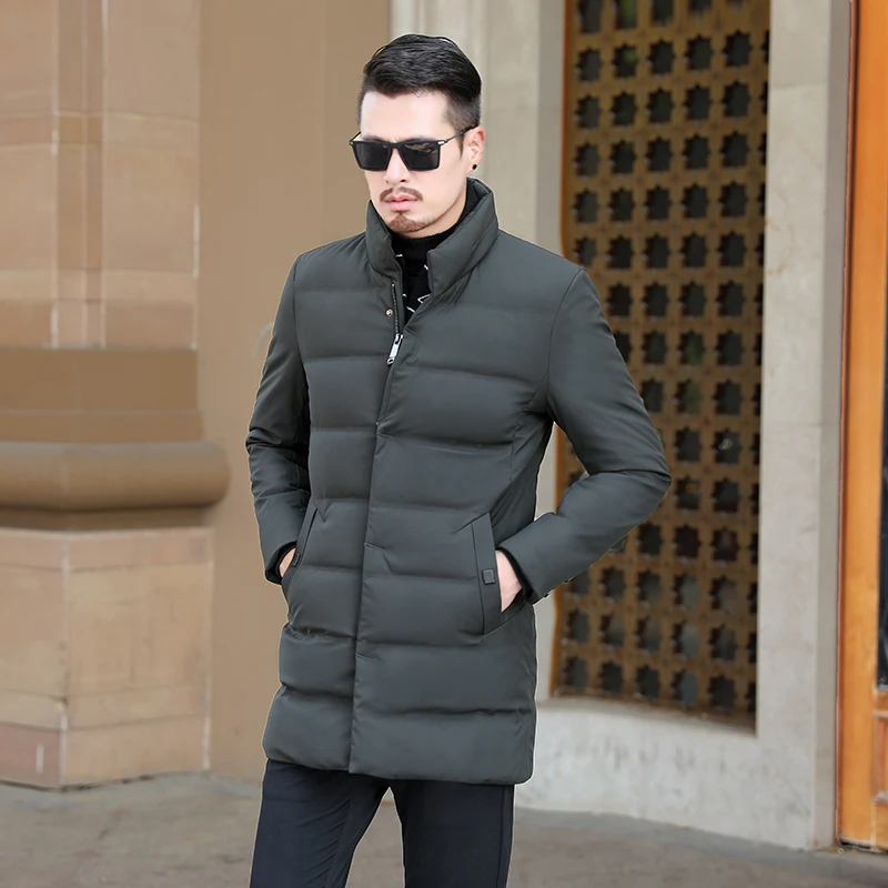 Армейский зеленый 10XL, 8XL, 6XL, 5XL, 4XL, 90% утиный пух, первоклассный зимний бренд, мужская длинная уличная куртка, пуховое пальто, утиный пух, Теплая мужская одежда - Цвет: Армейский зеленый