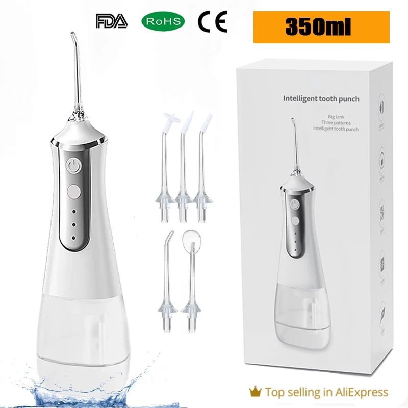 Electric Oral Irrigator 3 Mode USB Rechargeable Dental Water Flosser Family Travel Use Waterproof Water Jet Floss Teeth Cleaner nicefeel 1000ml electric oral irrigator teeth cleaner care dental floss spa water flosser with adjustable pressure 7 pcs jet