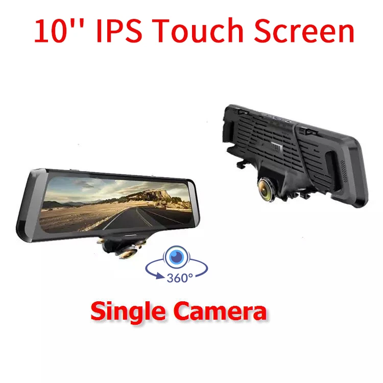 10 дюймов ips ЖК-дисплей Сенсорный экран dash cam 360 градусов панорамная HD объектив «рыбий глаз» Автомобильный видеорегистратор Камера полный Экран потоковый медиа рекордер - Название цвета: 10 inch Single Cam