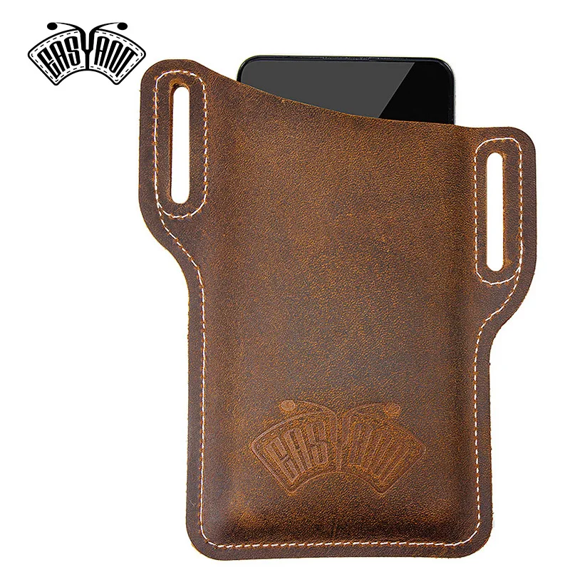 EASYANT Handmade Universal Men Leather Cell Phone Holster Outdoor Fashionable Moblie-phone Case with Belt Loop | Багаж и сумки