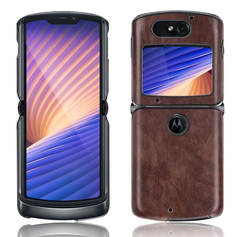 Funda Case for Motorola Razr 5G Litchi Grain Shell Coque Shock Proof Phone Cover Capa Moto 2020 | Мобильные телефоны и