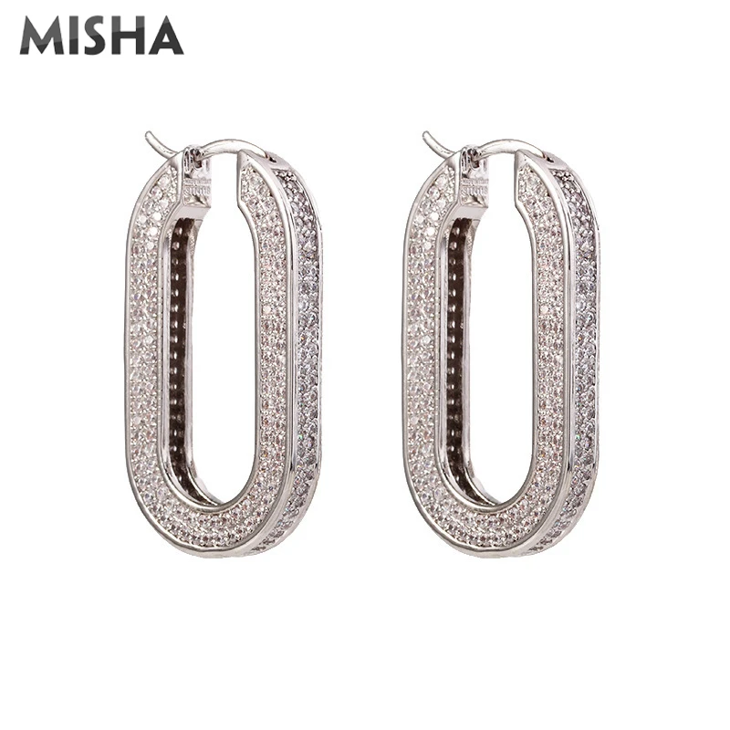 MISHA, трендовые серьги для женщин, ручная работа, имитация циркония, драгоценные камни, крюк, ювелирные серьги для девушек, подарок для девушек 02724