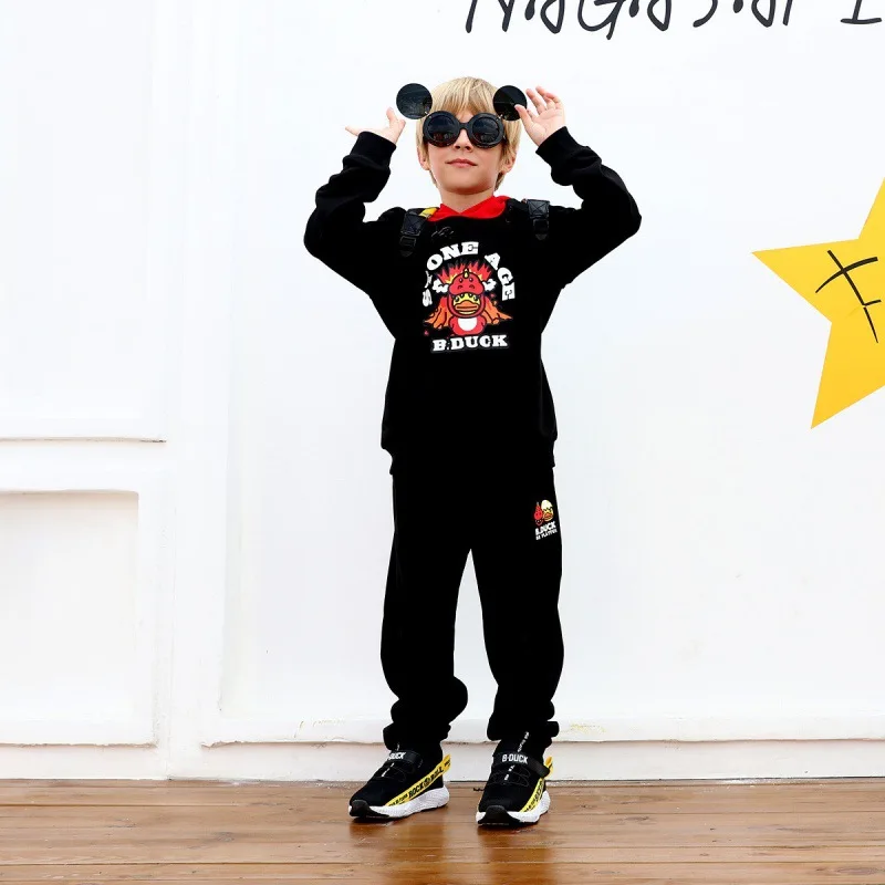 

B. Duck Small Yellow Duck BOY'S Spring New Style Knit Hat Hoodie Suit Street Hip Hop Fashion Cool Sports