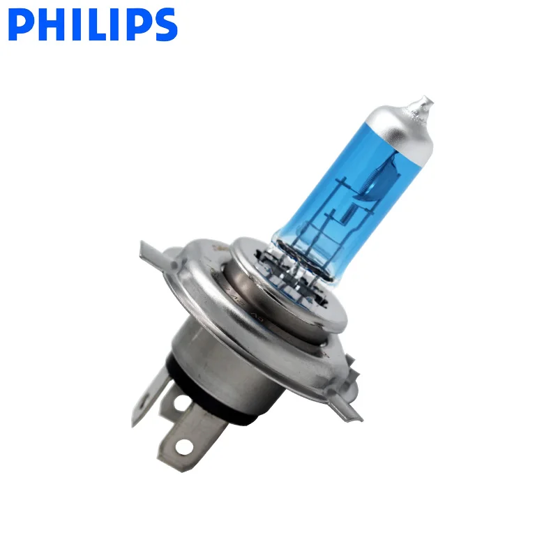 Philips H4 9003 HB2 12V 60/55W Crystal Vision 4300K белый светильник, галогенная лампа, автомобильный головной светильник, стильный вид, 12342 CVSM, пара+ 2x T10