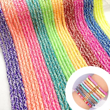 

5mm Flat Round Polymer Clay Beads Chip Disk Loose Spacer Handmade Beads For DIY Jewelry Making Bracelet (#01-#10 is Fluorescent)