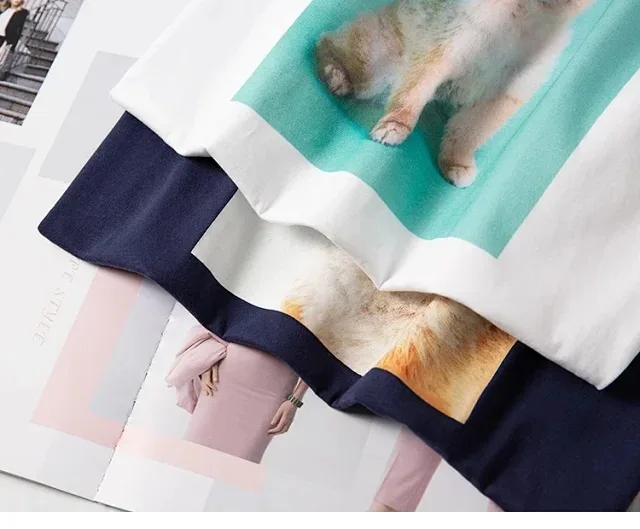 Ранняя весна, Новая женская футболка с принтом милой собачки, женская футболка с коротким рукавом и круглым вырезом, простая одежда