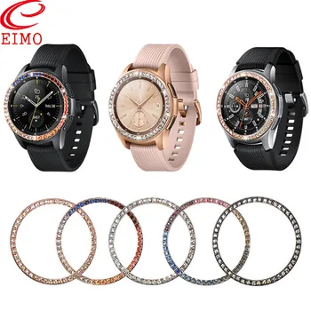 

Colored Diamond Case For Samsung Galaxy Watch 42mm bezel ring protector cover fashion Adhesive Metal bumper watch Accessories