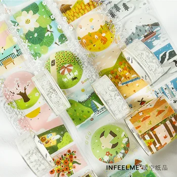 

Mohamm 2 PCS PET Washi Tape Set Four Seasons Cute Kawaii Stationery Scrapbooking School Supplies Girl Decoration