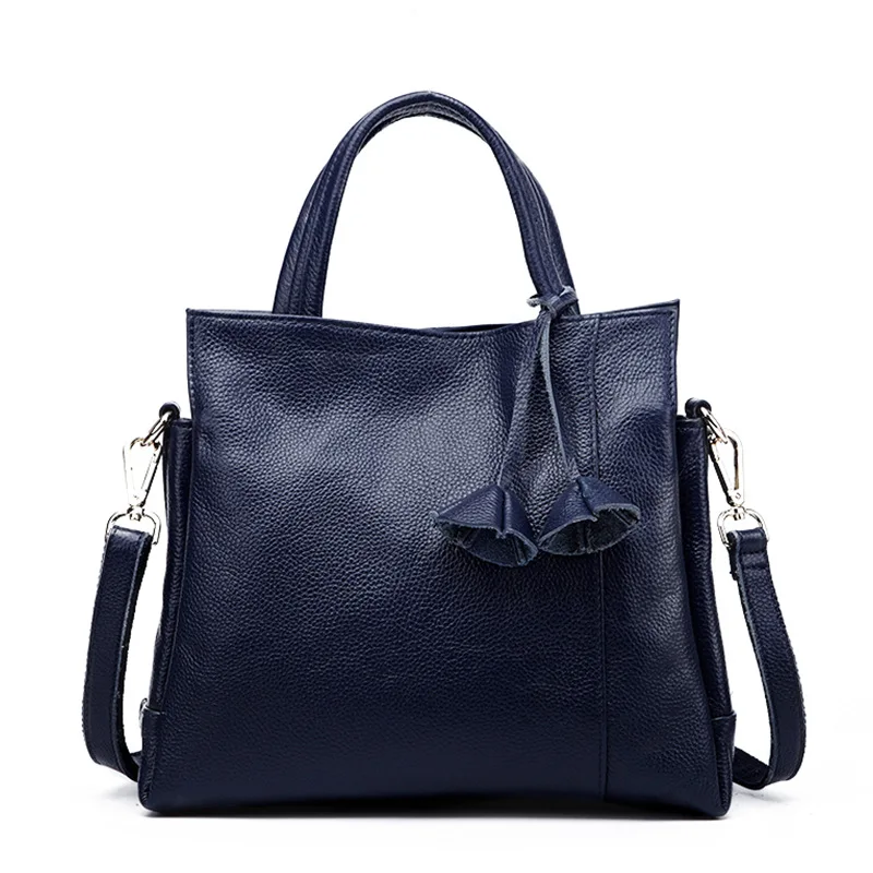 New Fashion Solid Color Women Handbags Cow Genuine Real Leather Ladies Shoulder Bags Female Girl Brand Luxury Crossbody Bag