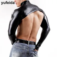 Сексуальный лакированный кожаный нагрудный ремень для тела, рукава, рукава, болеро, пикантные Короткие топы, костюм для борьбы, вечерние, для сцены, танцев, клубная одежда