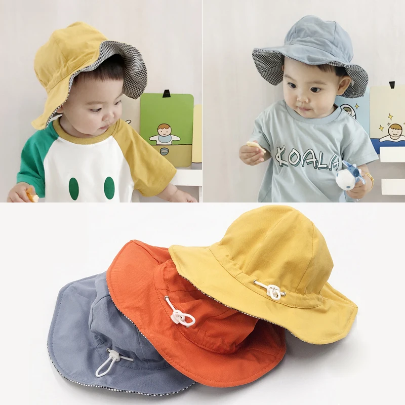 

Summer Outdoor Baby Hat Cap Boy Girl Sun Hat Cotton Children Kids Beach Bucket Girls Hats