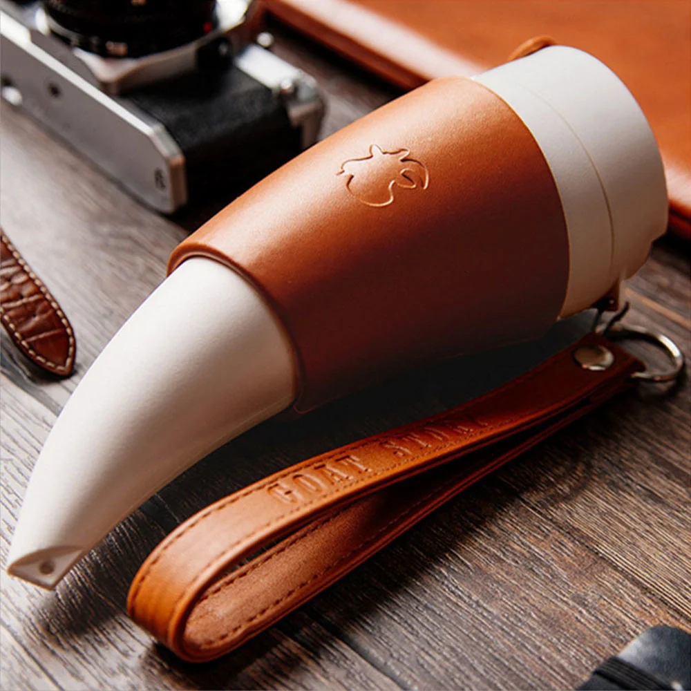 Horn shaped Coffee/tea Mug 230ml Stainless Steel Vacuum Thermos hip Flask