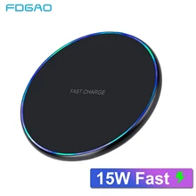 FDGAO 15W QI Wireless Charger For Samsung S10 S9 S8 Note 10 9 8 USB C 10W Fast Charging Pad for iPhone XS Max XR X 8 Airpods 2