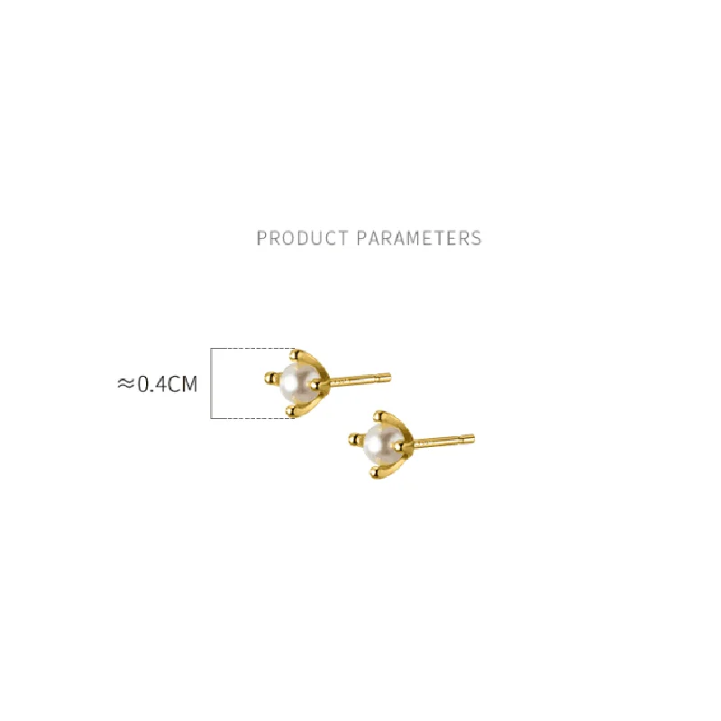 WANTME Fashion Korean Genuine 925 Sterling Silver Mini Baroque Pearl Stud Earrings for Women Teen Girls Daily Life Jewelry Gift - Image 2